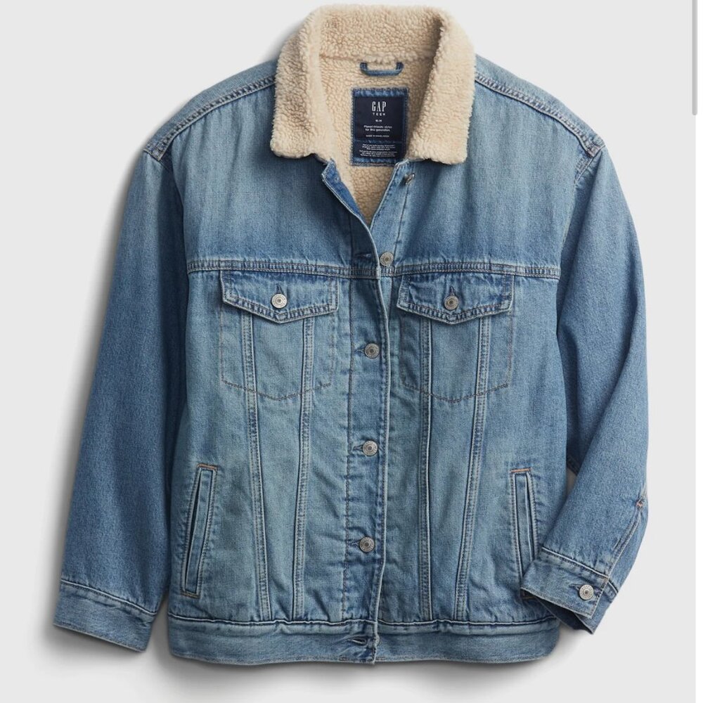 Teen sherpa GAP Teen oversized denim jacket - Picture 2 of 4